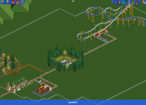 decided to download vanilla rct2 again. here is my complete attempt at  Crazy Castle :) : r/rct